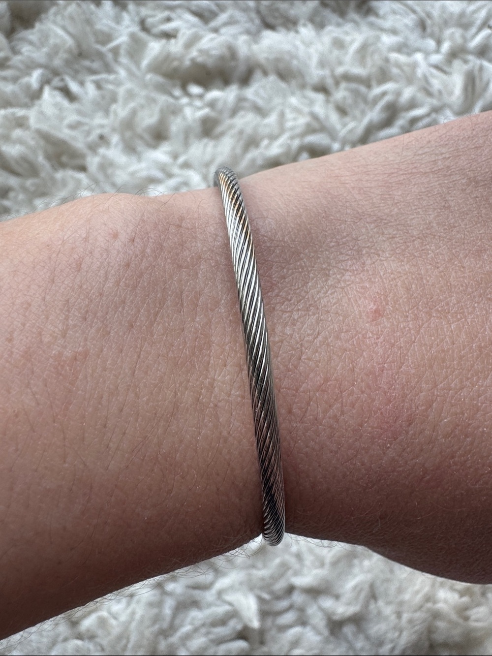 Silver Tone Cable Bracelet